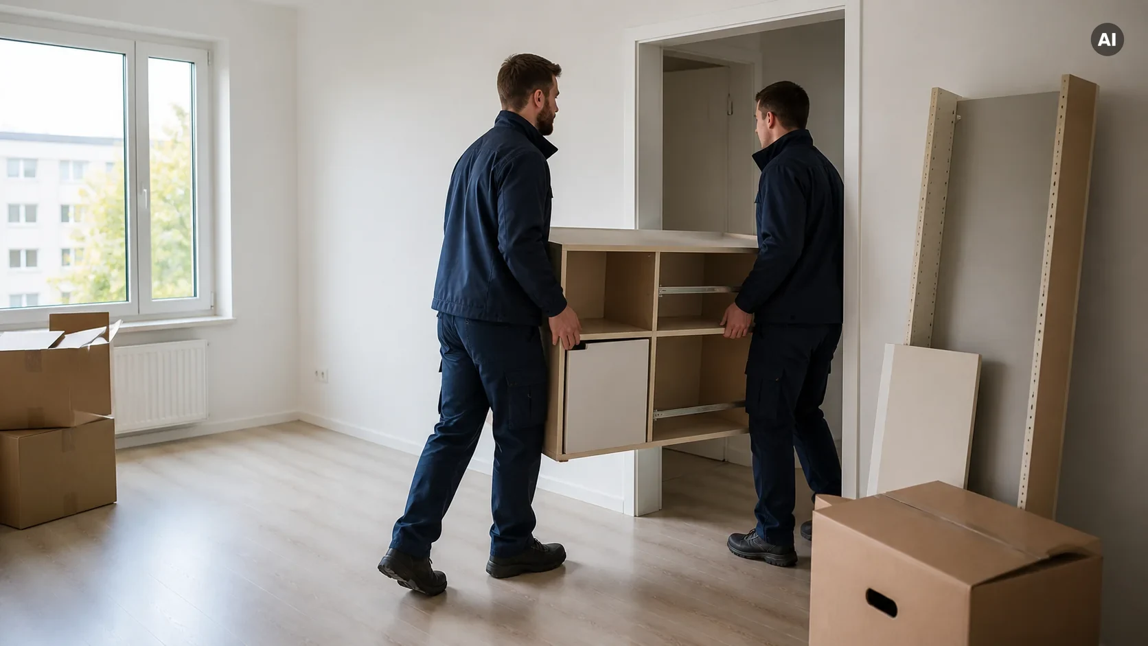 Vorbereitete Innenfläche für Räumungs- und Sanierungsarbeiten